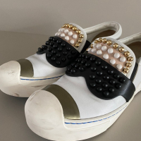 Slip On Fendi Karlito Studded Couro Branco 37