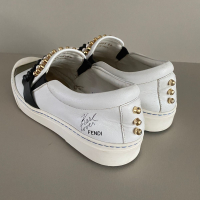 Slip On Fendi Karlito Studded Couro Branco 37
