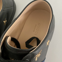 Sneakers Gucci Ace Bordado Couro Preto - 36