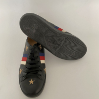 Sneakers Gucci Ace Bordado Couro Preto - 36
