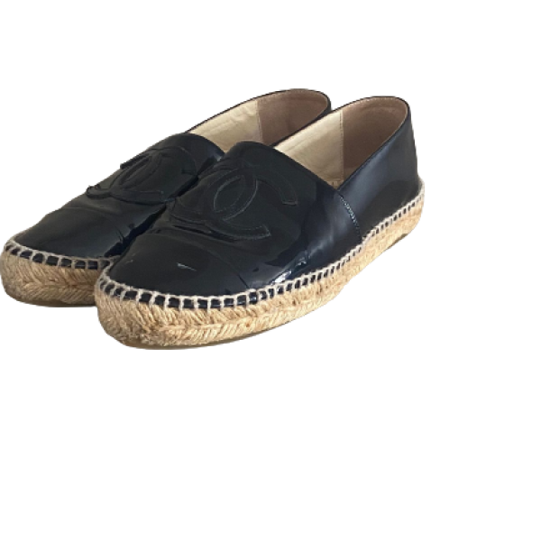 Spadrille Chanel Verniz Azul Marinho 38