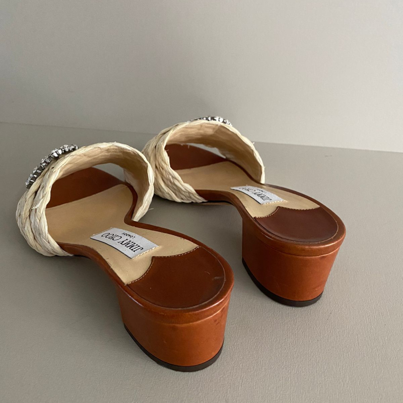 Tamanco Jimmy Choo Palha Cristal - 38