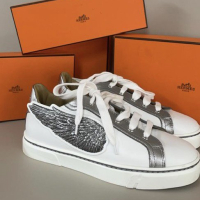 Tênis Hermes Velvet Couro Branco