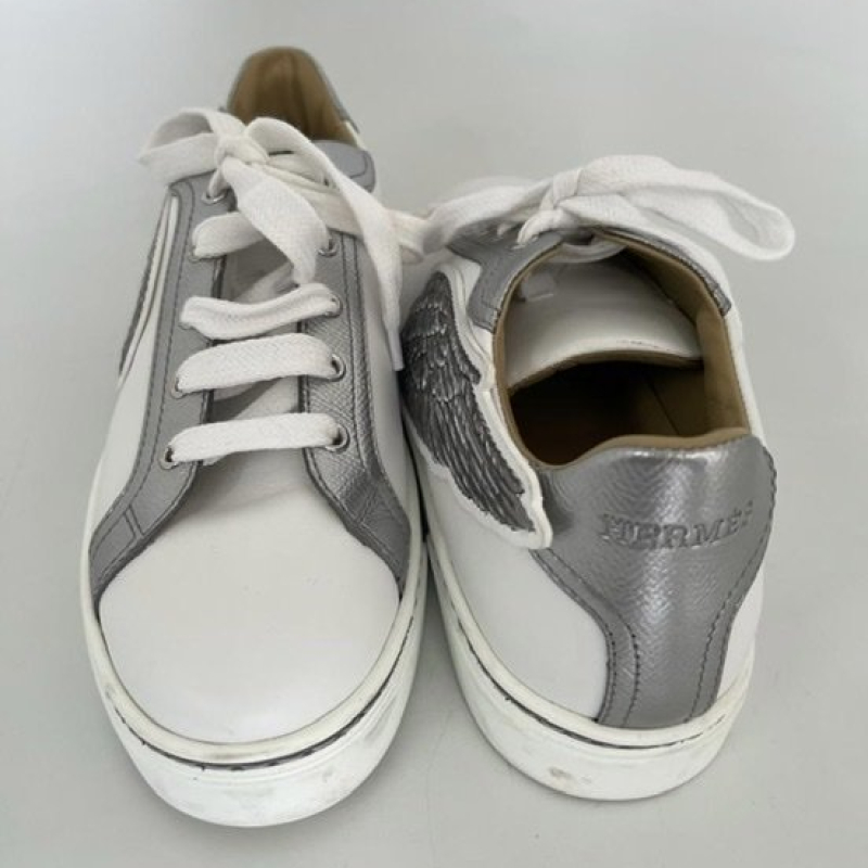 Tênis Hermes Velvet Couro Branco Tênis Hermes Velvet Couro Branco