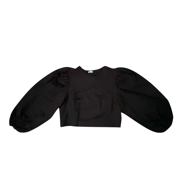 Top Com Mangas Longas Punho Franzido Zen - Nunca Usada Preta - M