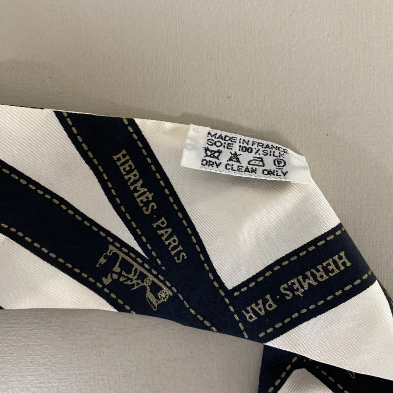 Twilly Hermés Seda Off White Embellished 