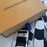 Twilly Louis Vuitton Seda Preto e Branco