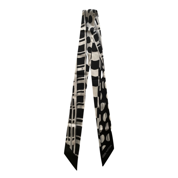 Twilly Louis Vuitton Seda Preto e Branco