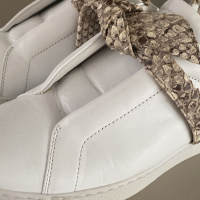 Tênis Alexandre Birman Branco/ Pele de cobra 38