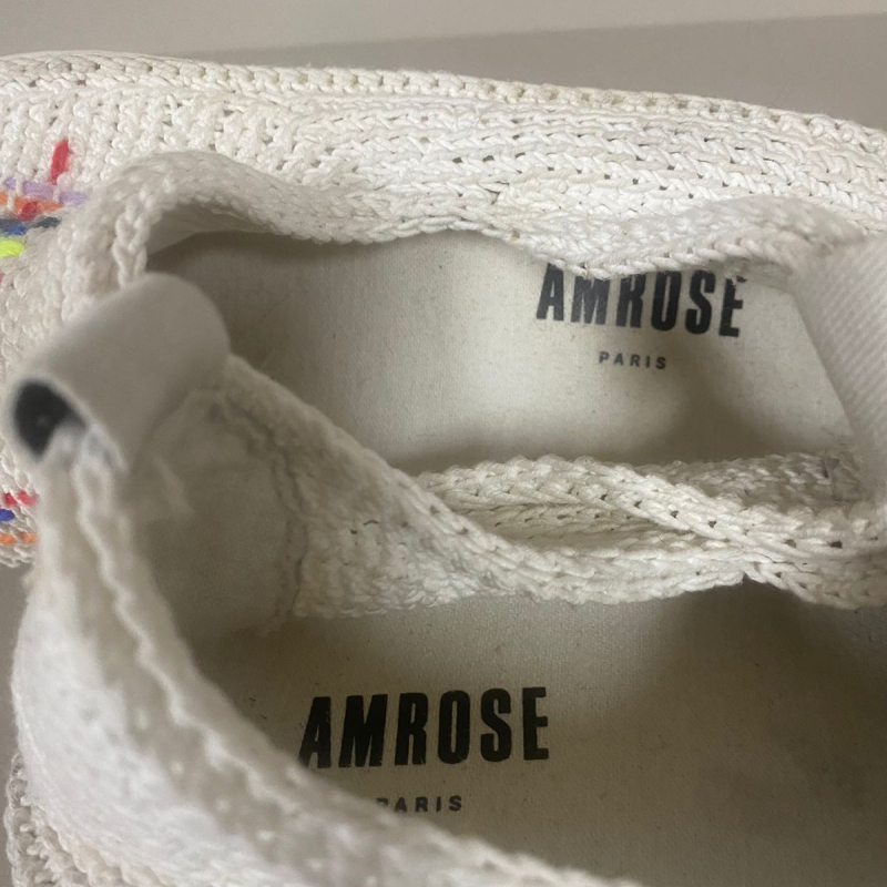 Tênis Slip On Amrose Crochê Branco Colorido-36