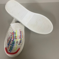 Tênis Slip On Amrose Crochê Branco Colorido-36