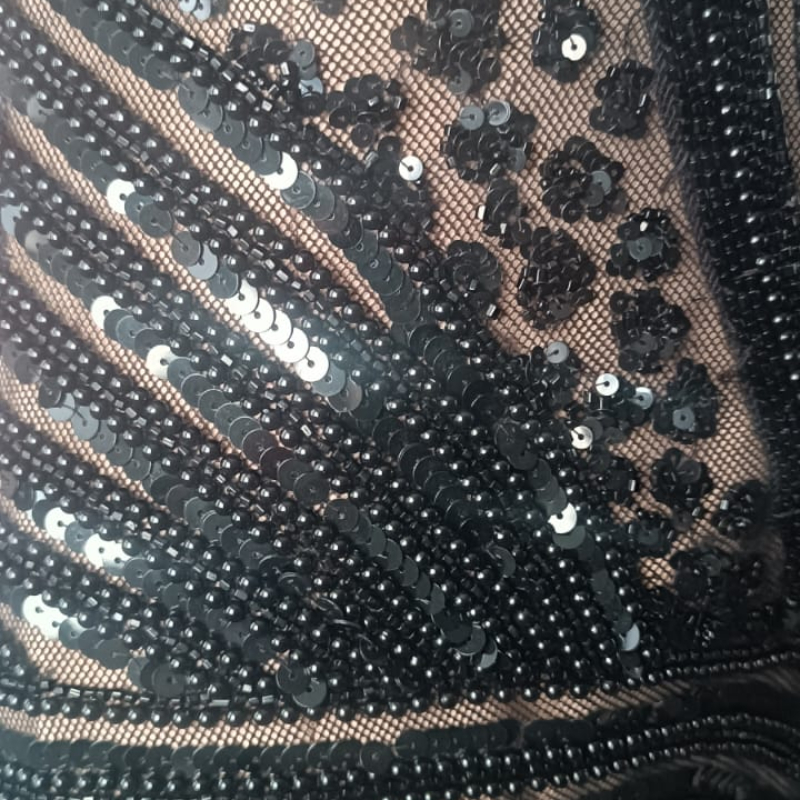 Vestido Bordado Marcelo Quadros Preto-38