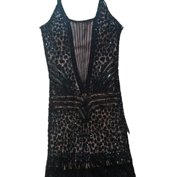 Vestido Bordado Marcelo Quadros Preto-38