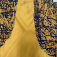 Vestido Bottega Veneta Seda Mostarda-40