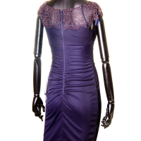 Vestido Caché Bordado Pedras Azul Marinho