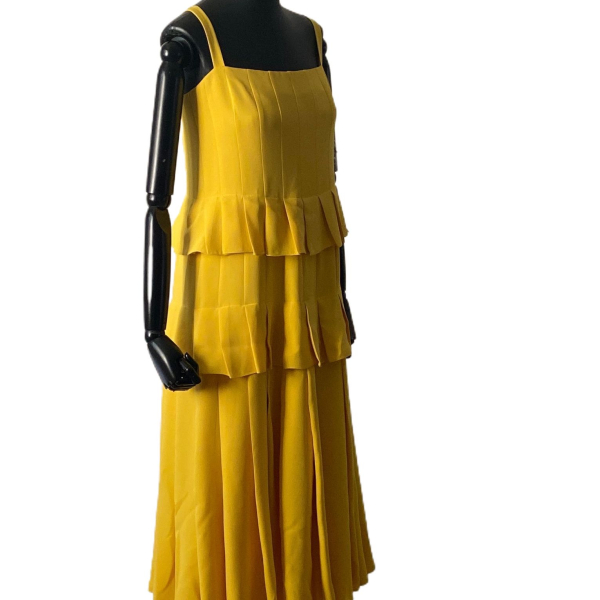 Vestido Carolina Herrera Seda Amarelo