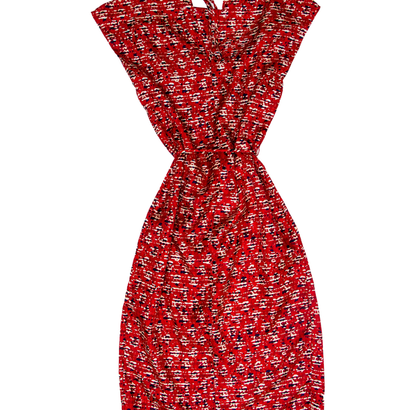 Vestido Carolina Herrera Seda Vermelha Estampada