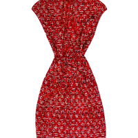Vestido Carolina Herrera Seda Vermelha Estampada