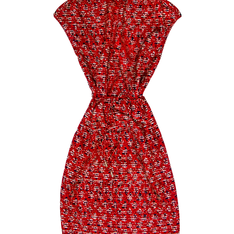 Vestido Carolina Herrera Seda Vermelha Estampada