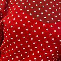 Vestido Carolina Herrera Seda Vermelho Poá - PP