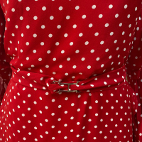 Vestido Carolina Herrera Seda Vermelho Poá - PP