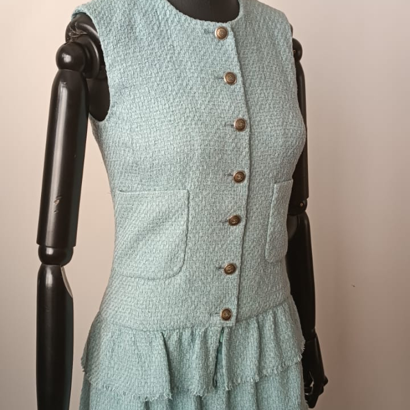 Vestido Chanel Azul Claro 36