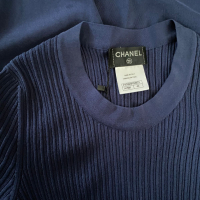 Vestido Chanel Malha Azul Marinho - 40