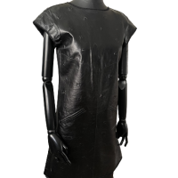 Vestido Chanel Preto Couro 36