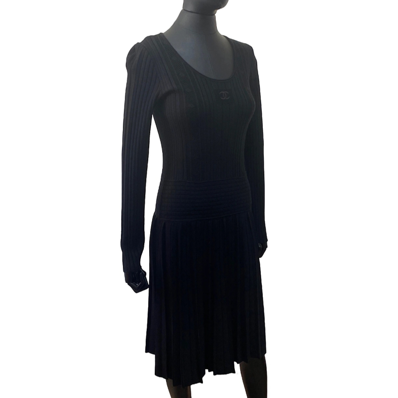 Vestido Chanel Preto Malha Viscose-36