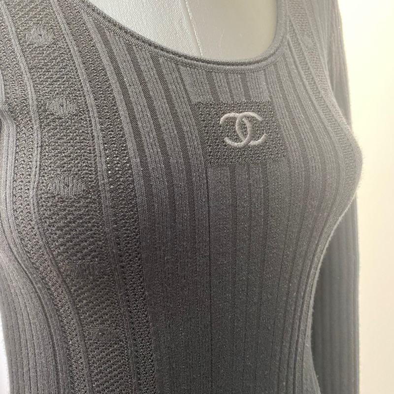 Vestido Chanel Preto Malha Viscose-36