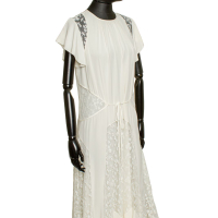 Vestido Chloé Seda Renda Off-White-36