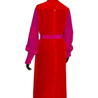 Vestido Chloé Seda Rosa / Laranja 38