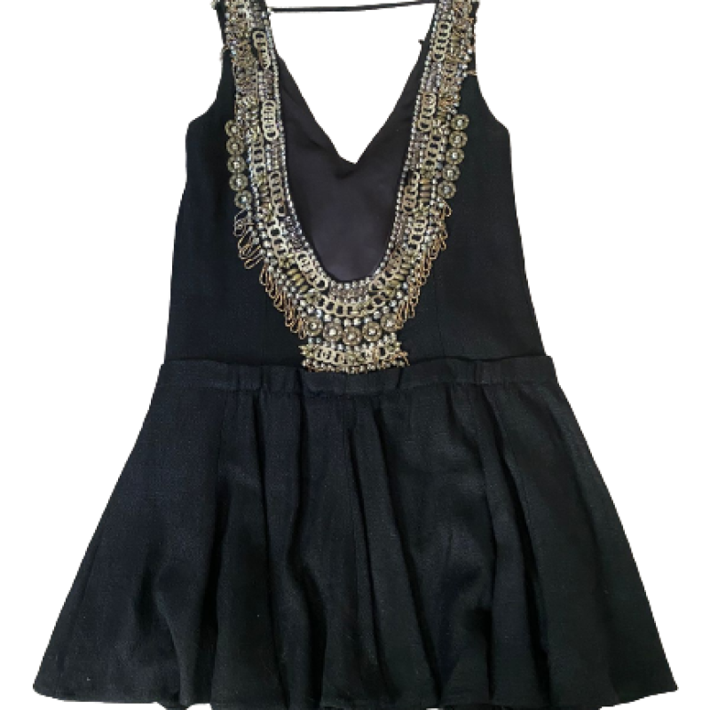 Vestido Cris Barros Emebllished Preto-38 Vestido Cris Barros Emebllished Preto-38