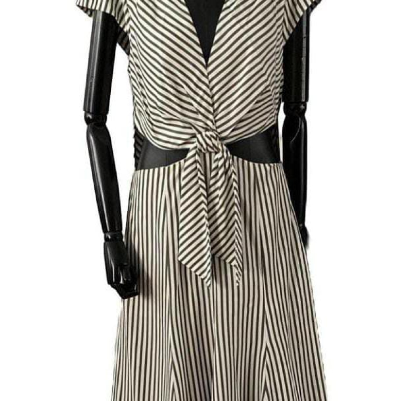 Vestido Cris Barros Longo Listrado - 40 Vestido Cris Barros Longo Listrado - 40