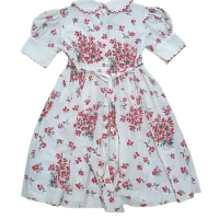 Vestido D. Porthault Branco Florido Infantil 6A