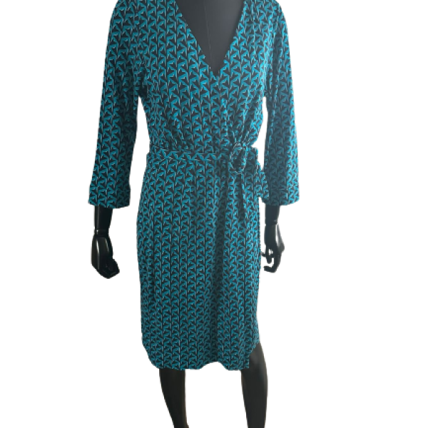 Vestido Diane Von Furstenberg Azul-44 Vestido Diane Von Furstenberg Azul-44