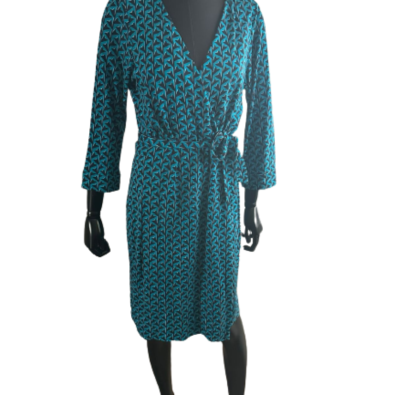 Vestido Diane Von Furstenberg Azul-44 Vestido Diane Von Furstenberg Azul-44