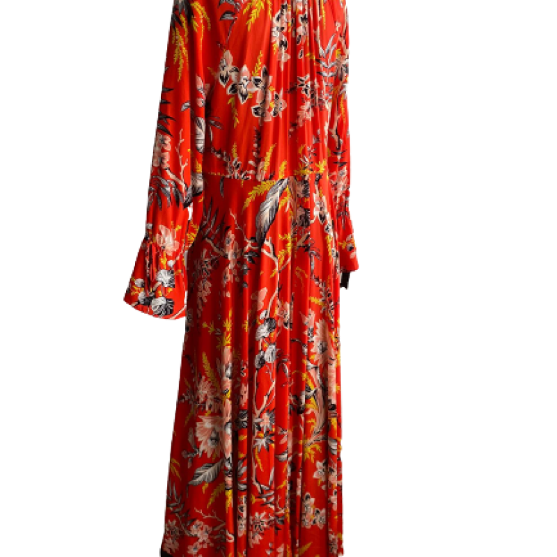 Vestido Diane Von Furstenberg Seda Estampado Vermelho-G Vestido Diane Von Furstenberg Seda Estampado Vermelho-G