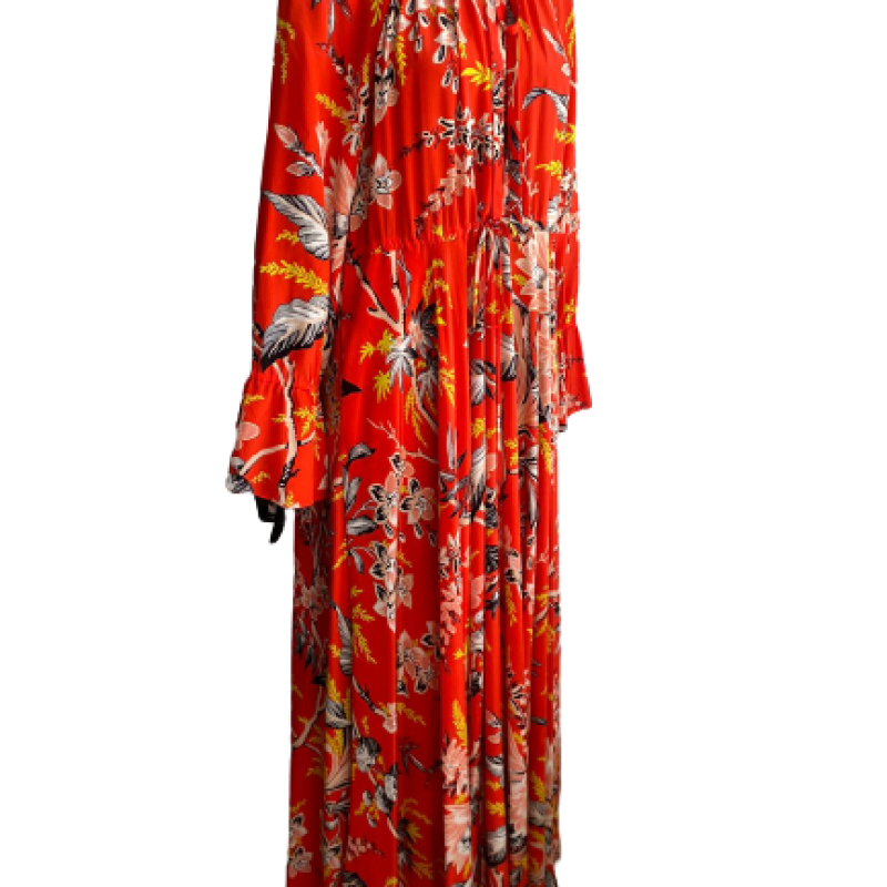 Vestido Diane Von Furstenberg Seda Estampado Vermelho-G Vestido Diane Von Furstenberg Seda Estampado Vermelho-G