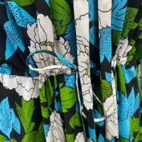 Vestido Diane Von Furstenberg Seda Florido Verde-P