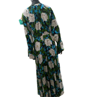 Vestido Diane Von Furstenberg Seda Florido Verde-P