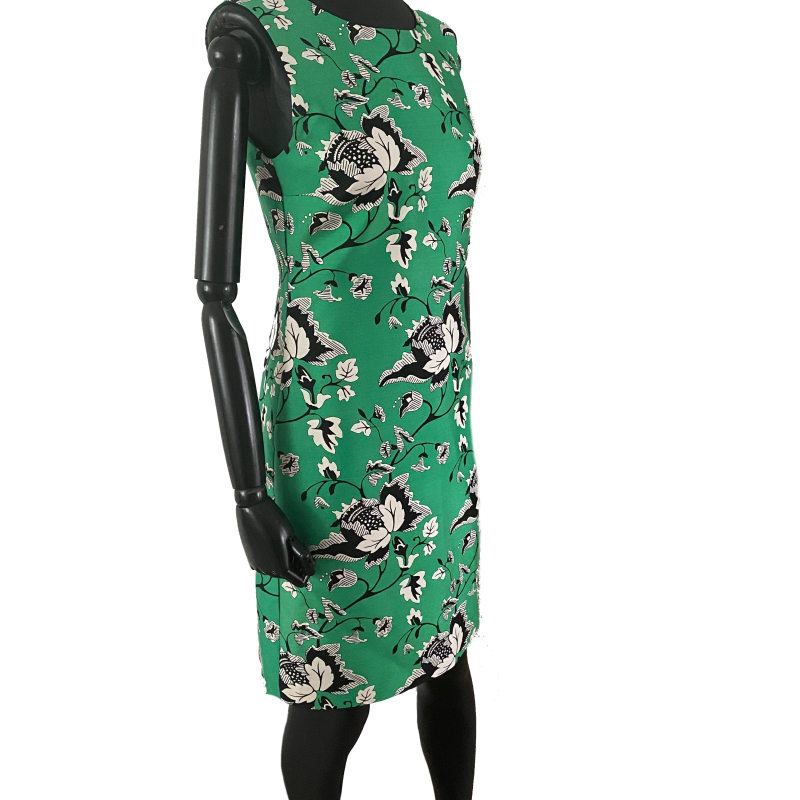 Vestido Diane Von Furstenberg Tecido Verde Estampado Flores