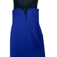 Vestido Emilio Pucci Azul Detalhe Renda Preta-38