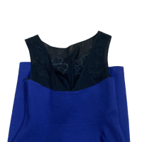 Vestido Emilio Pucci Azul Detalhe Renda Preta-38