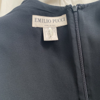 Vestido Emílio Pucci Manga Longa Off-White Com Preto