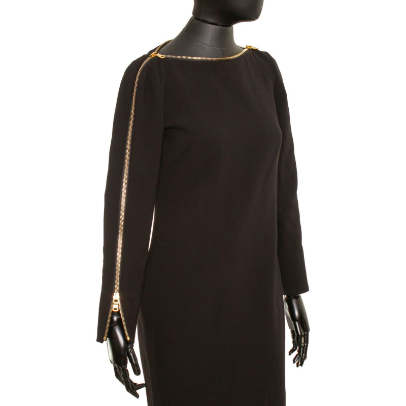 Vestido Emilio Pucci Preto Embellished Zíper Dourado-40 Vestido Emilio Pucci Preto Embellished Zíper Dourado-40