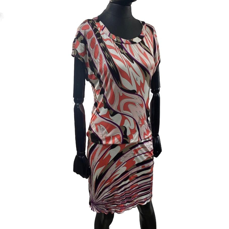 Vestido Emílio Pucci Rosa Estampado-42 Vestido Emílio Pucci Rosa Estampado-42