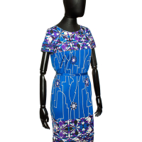 Vestido Emilio Pucci Tecido Estampado Azul 91RG02 - 40