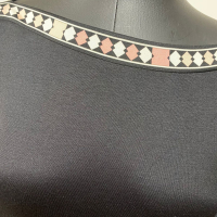 Vestido Emilio Pucci Seda Preto Detalhe Estampado Rosa - 38