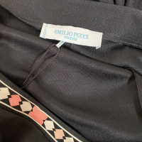Vestido Emilio Pucci Seda Preto Detalhe Estampado Rosa - 38